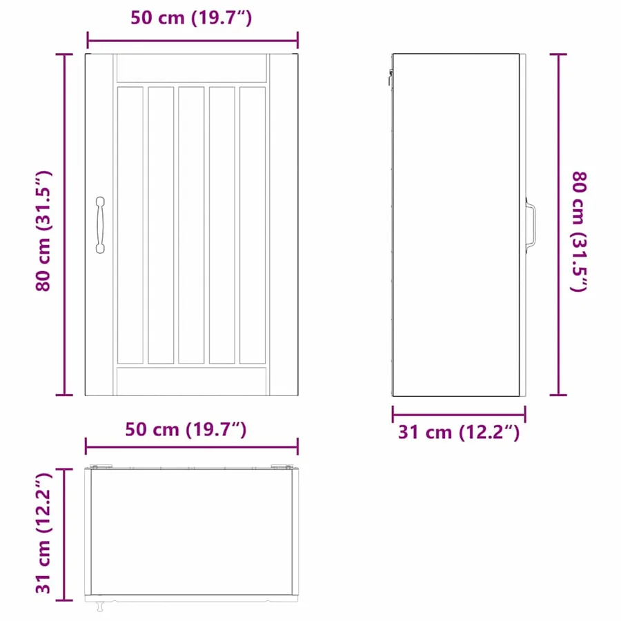 Meuble mural LUCCA Blanc 50 x 31 x 80 cm Bois d'ingénierie - 13