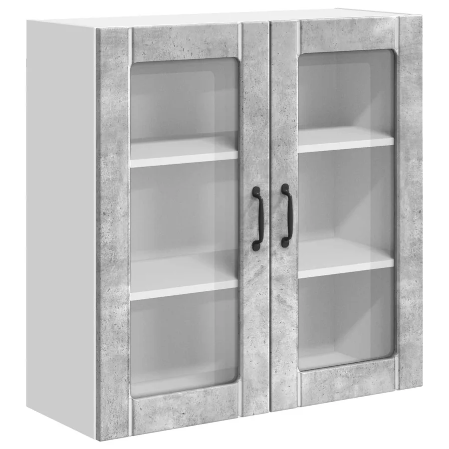Cabinet en verre mural LUCCA Gris béton 80 x 31 x 80 cm - 2
