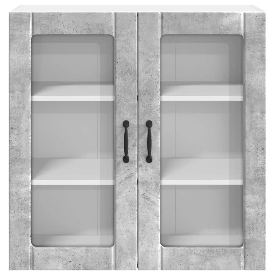 Cabinet en verre mural LUCCA Gris béton 80 x 31 x 80 cm - 6