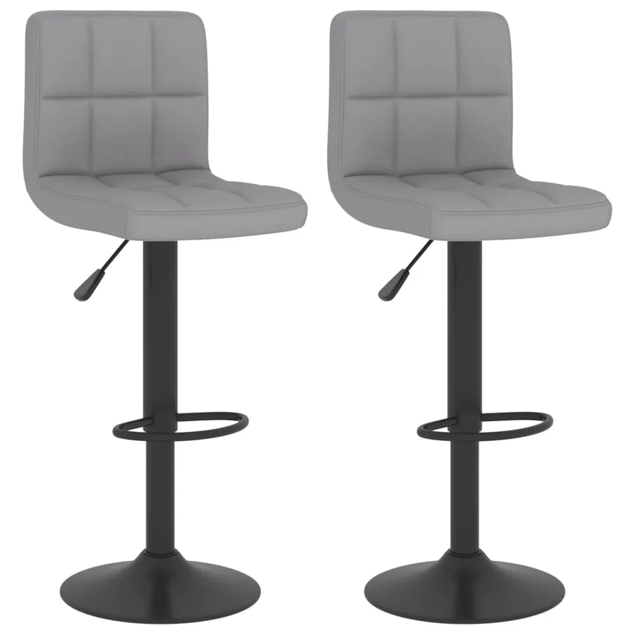 Tabourets de bar lot de 2 gris clair tissu - 2