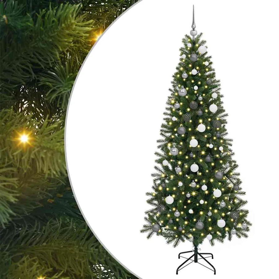 Sapin de Noël artificiel avec 300 LED Vert 210 cm PE et PVC - 2