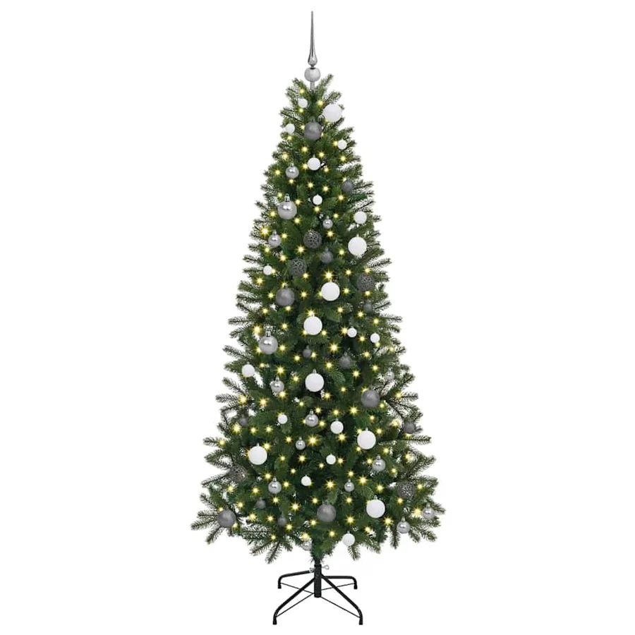 Sapin de Noël artificiel avec 300 LED Vert 210 cm PE et PVC - 3
