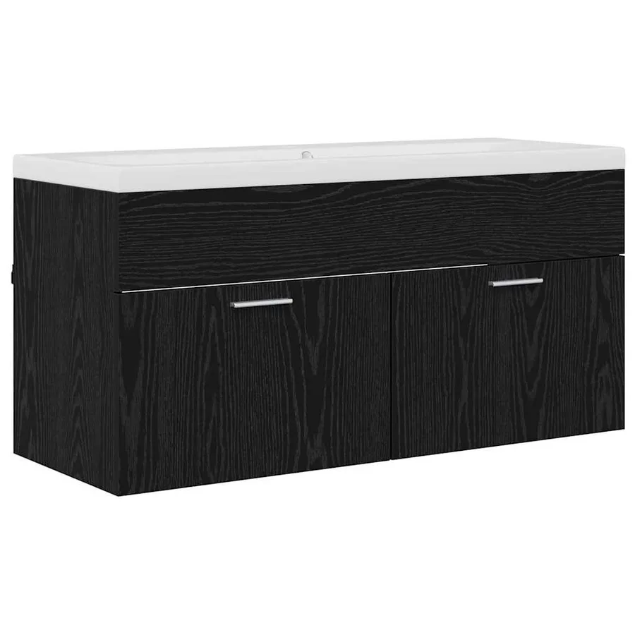 Armoire de salle de bain Chêne noir 100 x 38,5 x 46 cm - 2