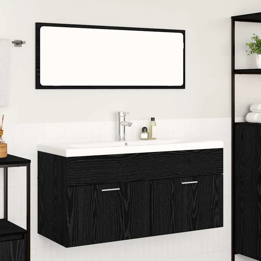Armoire de salle de bain Chêne noir 100 x 38,5 x 46 cm - 4