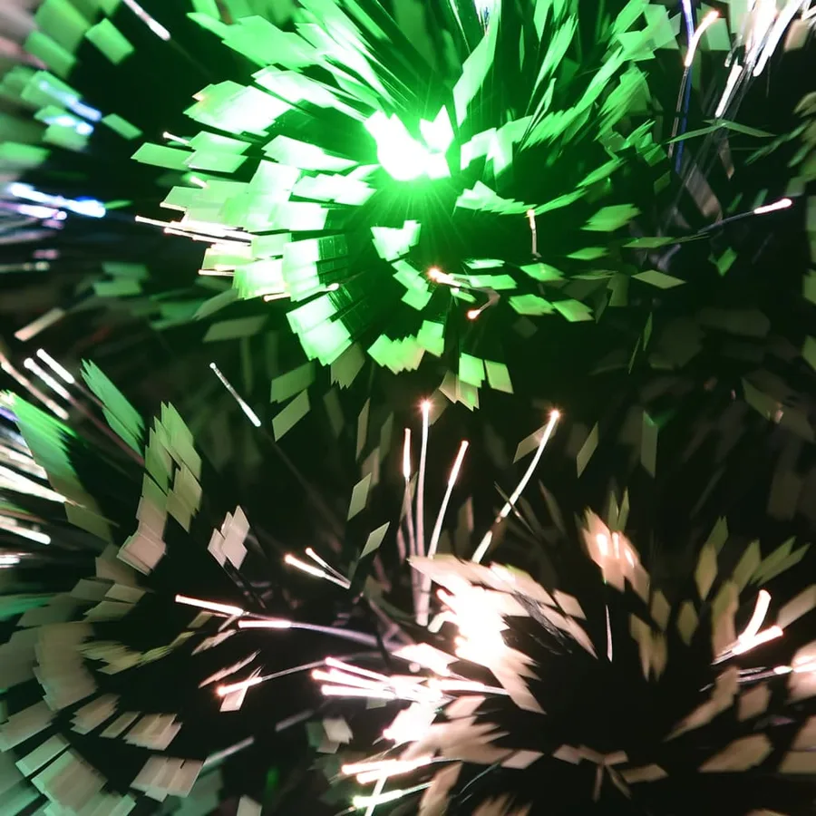 Arbre de Noël pré-éclairé vert et blanc 64 cm fibre optique - 6