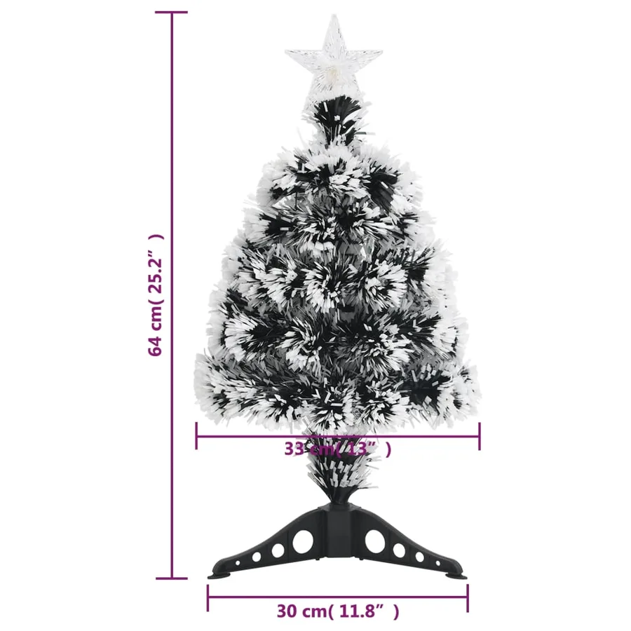 Arbre de Noël pré-éclairé vert et blanc 64 cm fibre optique - 8
