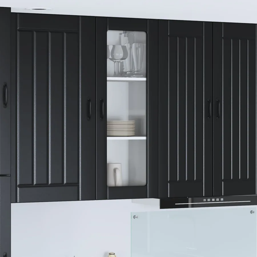Cabinet en verre mural LUCCA Noir 40 x 31 x 100 cm