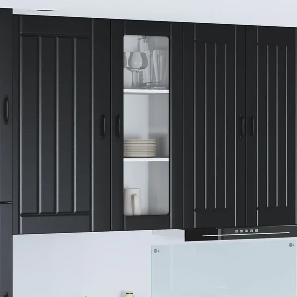 Cabinet en verre mural LUCCA Noir 40 x 31 x 100 cm