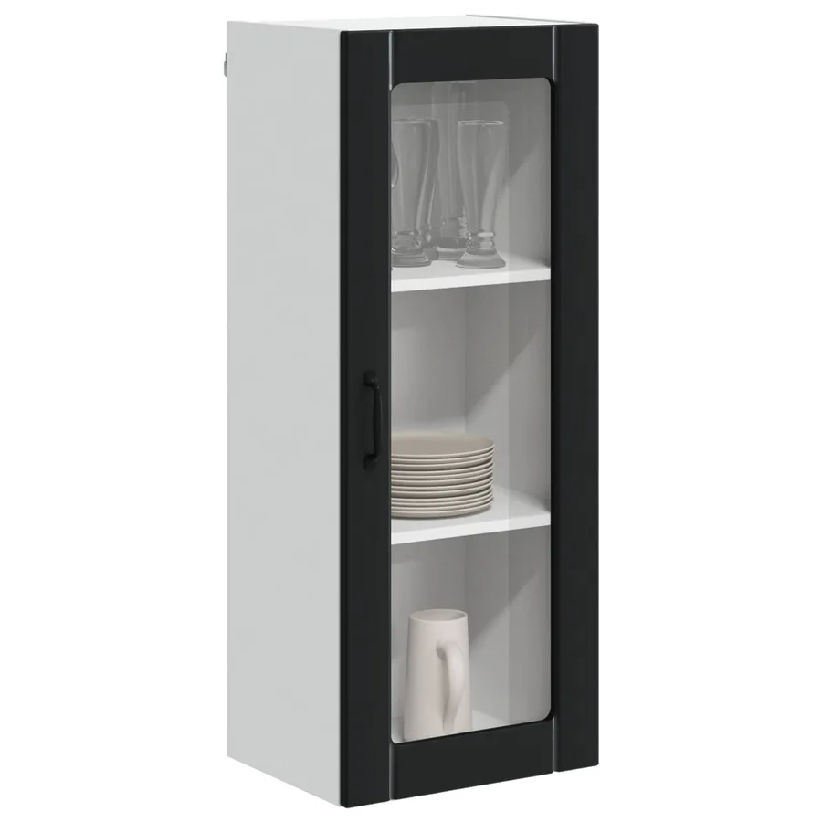 Cabinet en verre mural LUCCA Noir 40 x 31 x 100 cm - 3