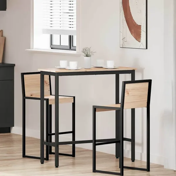 table Naturel 100 x 40 x 101 cm Bois d'ingénierie et acier