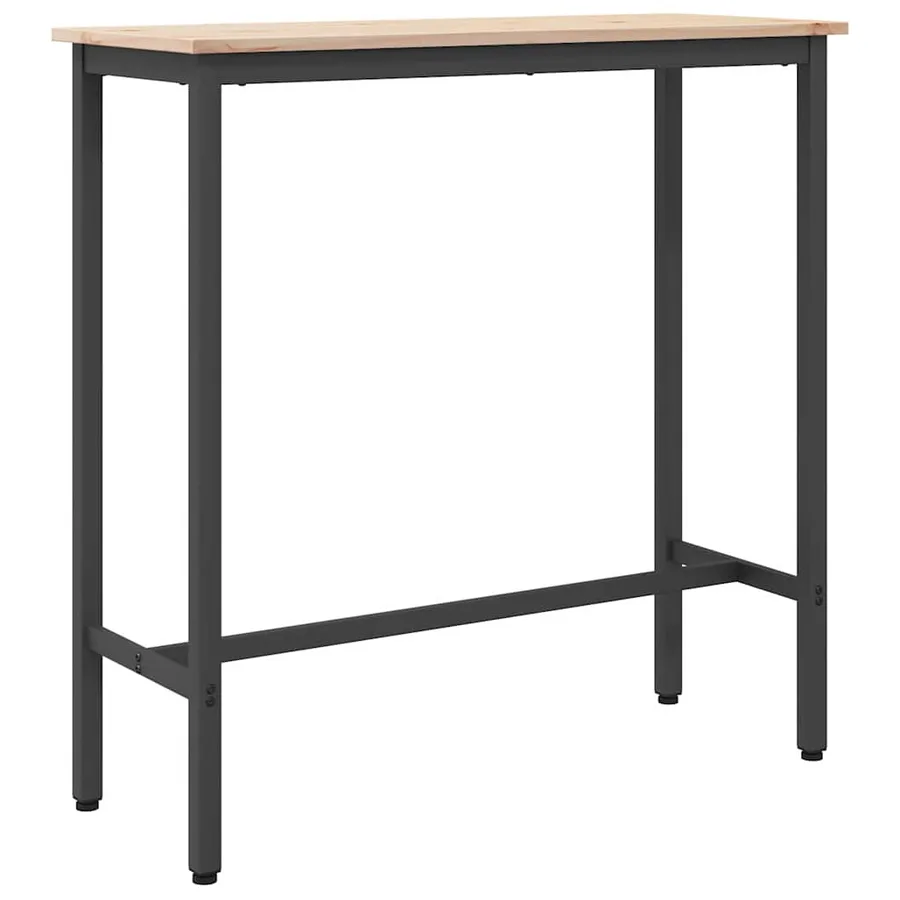 table Naturel 100 x 40 x 101 cm Bois d'ingénierie et acier - 7
