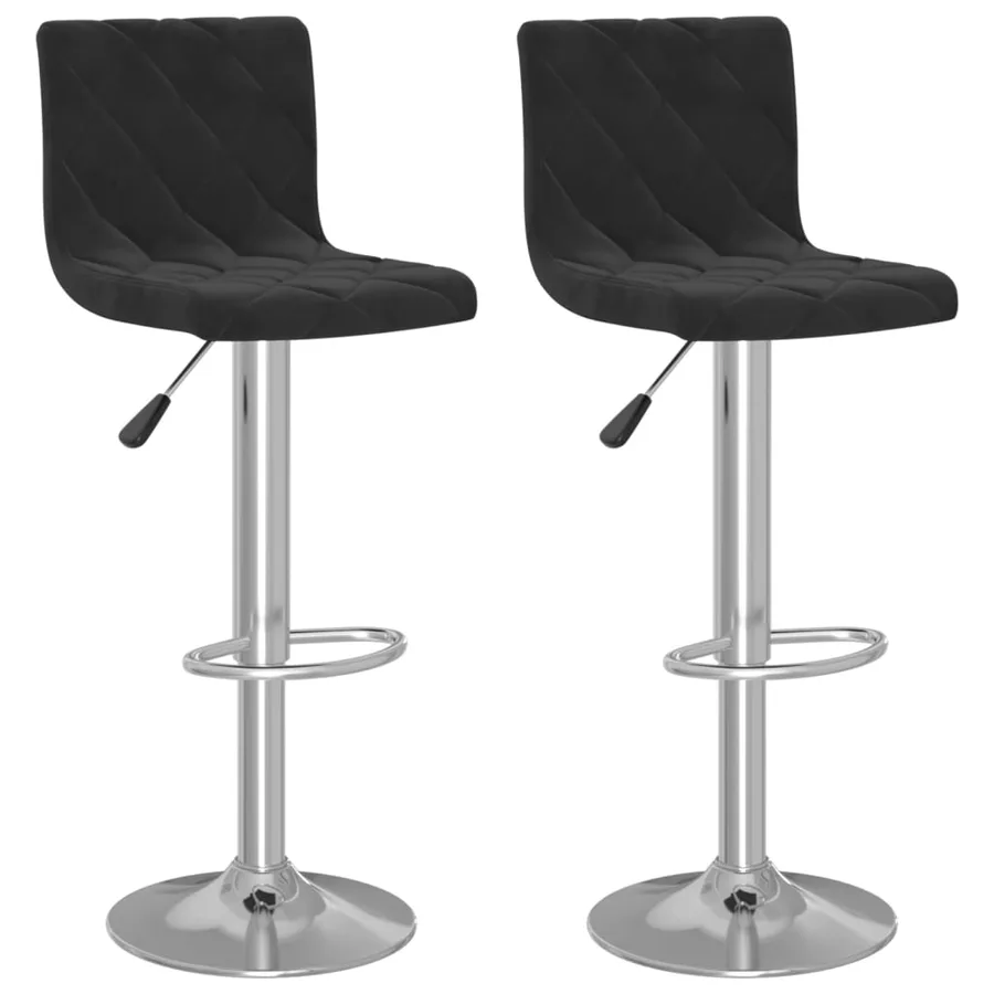 Tabourets de bar lot de 2 noir velours - 2