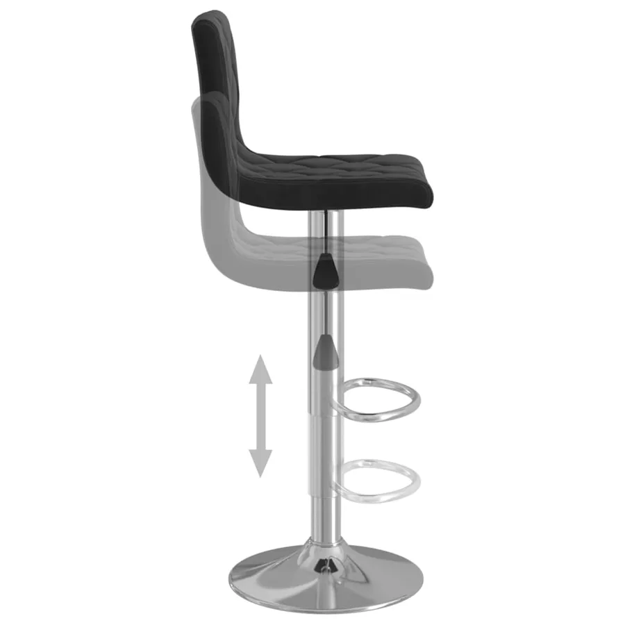 Tabourets de bar lot de 2 noir velours - 7