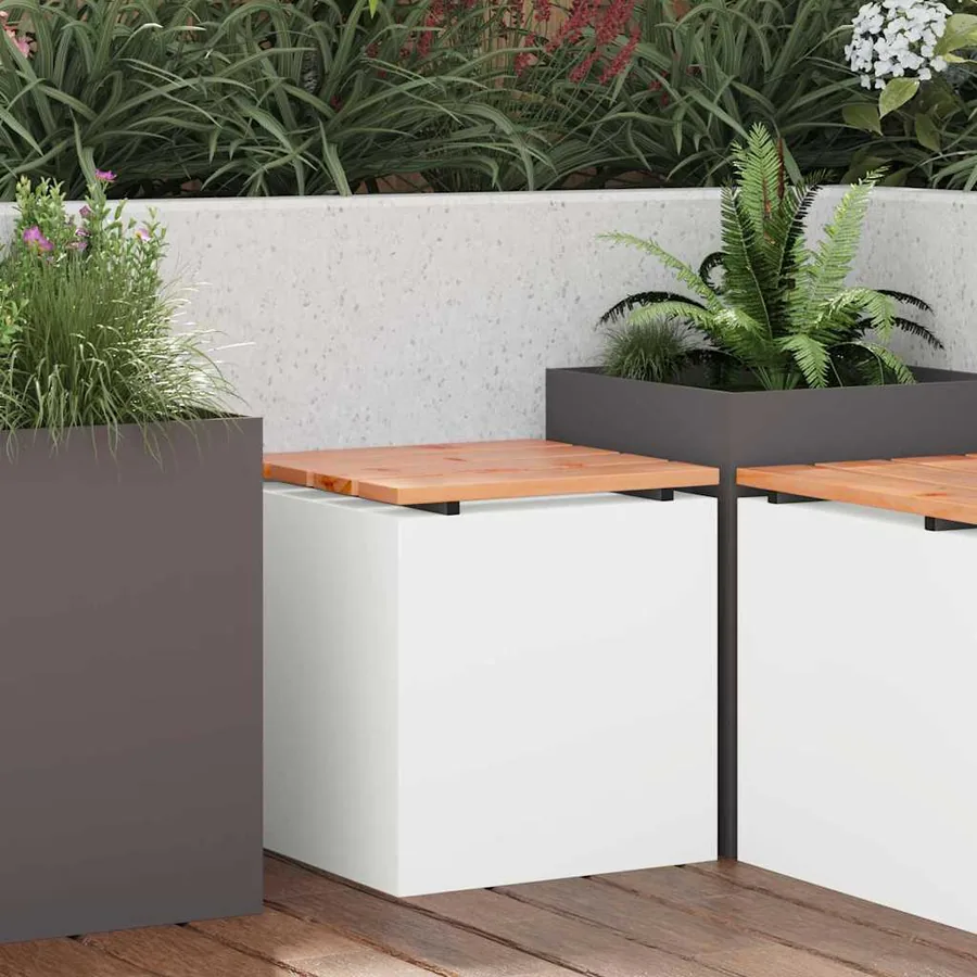 Banc de jardin Blanc 40 x 40 x 43 cm Acier