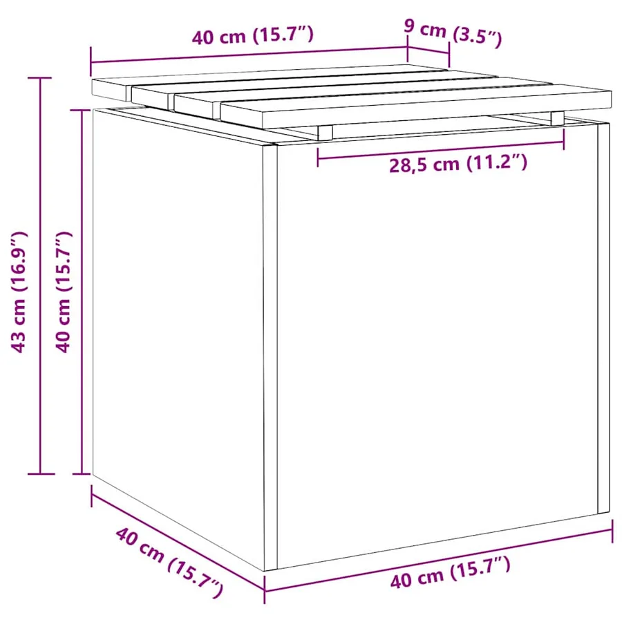 Banc de jardin Blanc 40 x 40 x 43 cm Acier - 11
