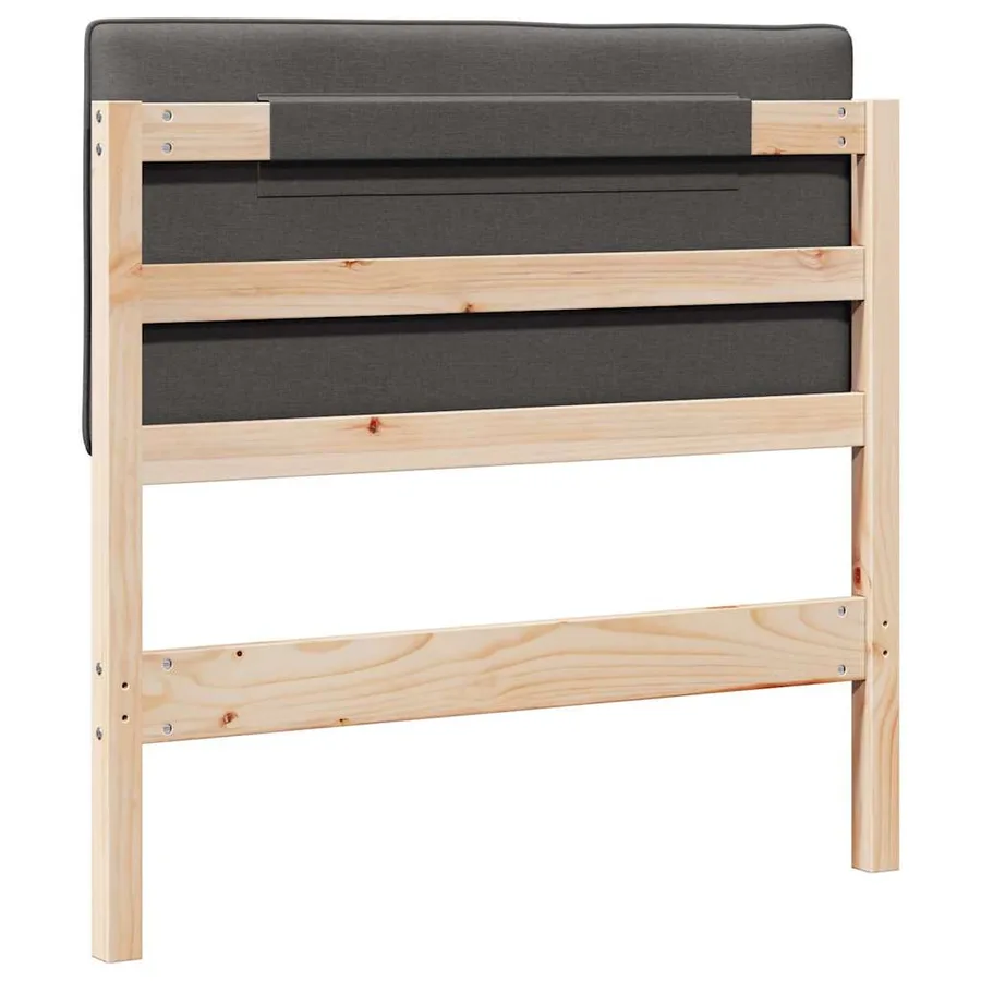 Tête de lit capitonnée Brun et gris foncé 75 cm Pin massif - 6
