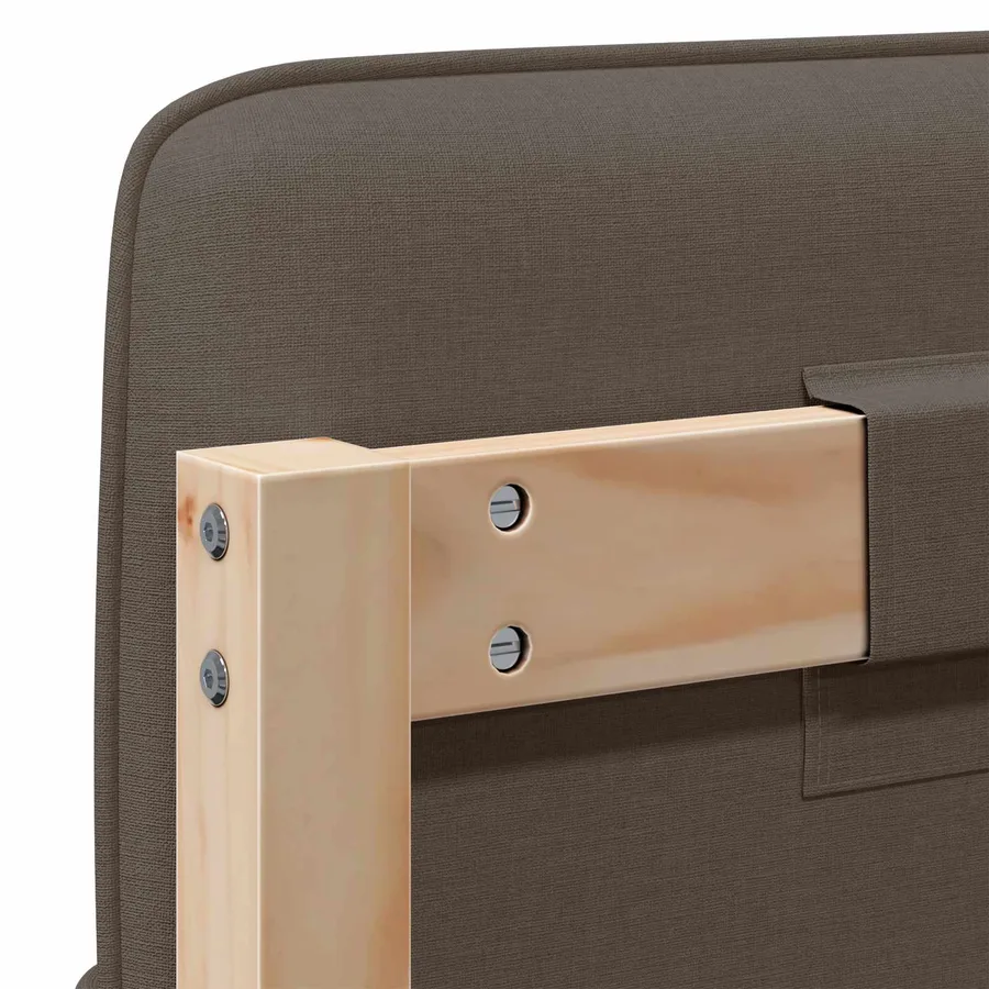 Tête de lit capitonnée Marron et Taupe 200 cm Pin massif - 10