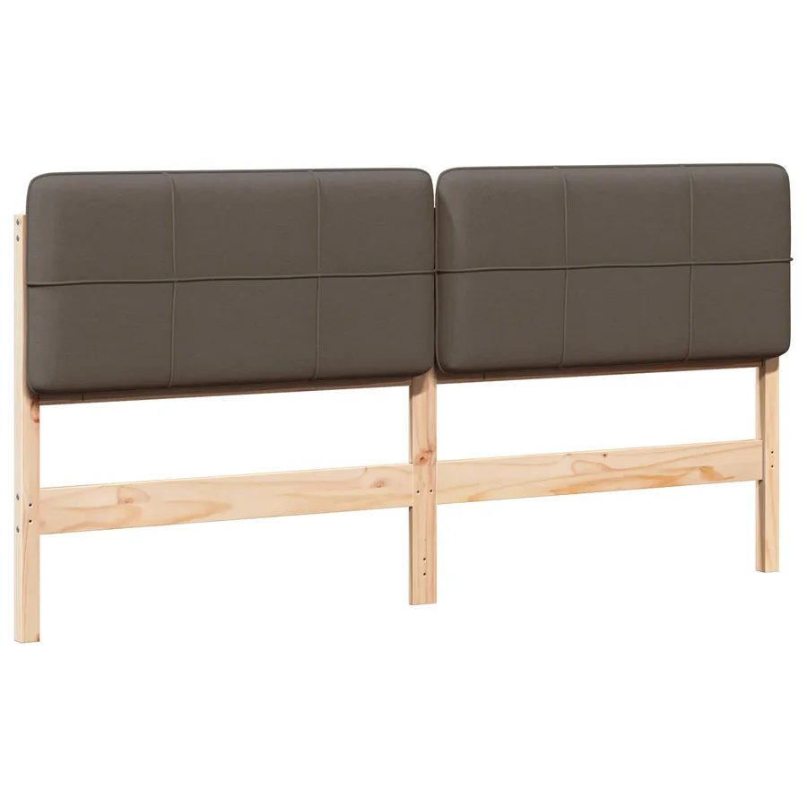 Tête de lit capitonnée Marron et Taupe 200 cm Pin massif - 2