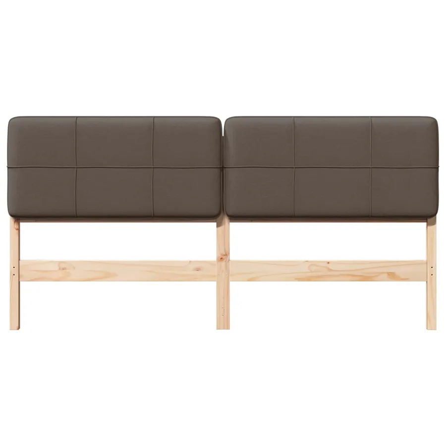 Tête de lit capitonnée Marron et Taupe 200 cm Pin massif - 4