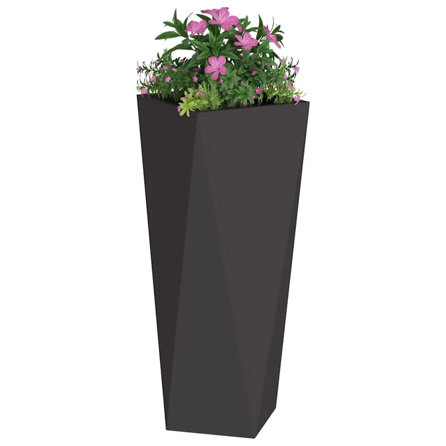 Jardinière 2 pc Noir 30 x 30 x 75 cm Acier - 3