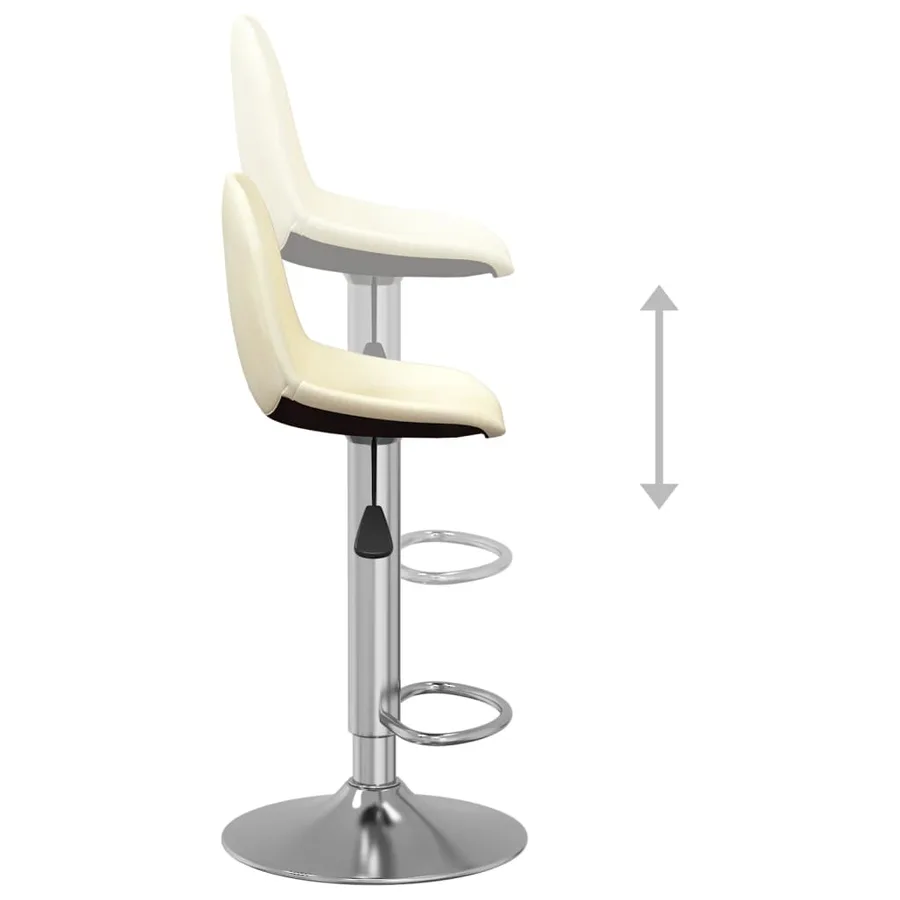 Tabourets de bar lot de 2 crème tissu - 8