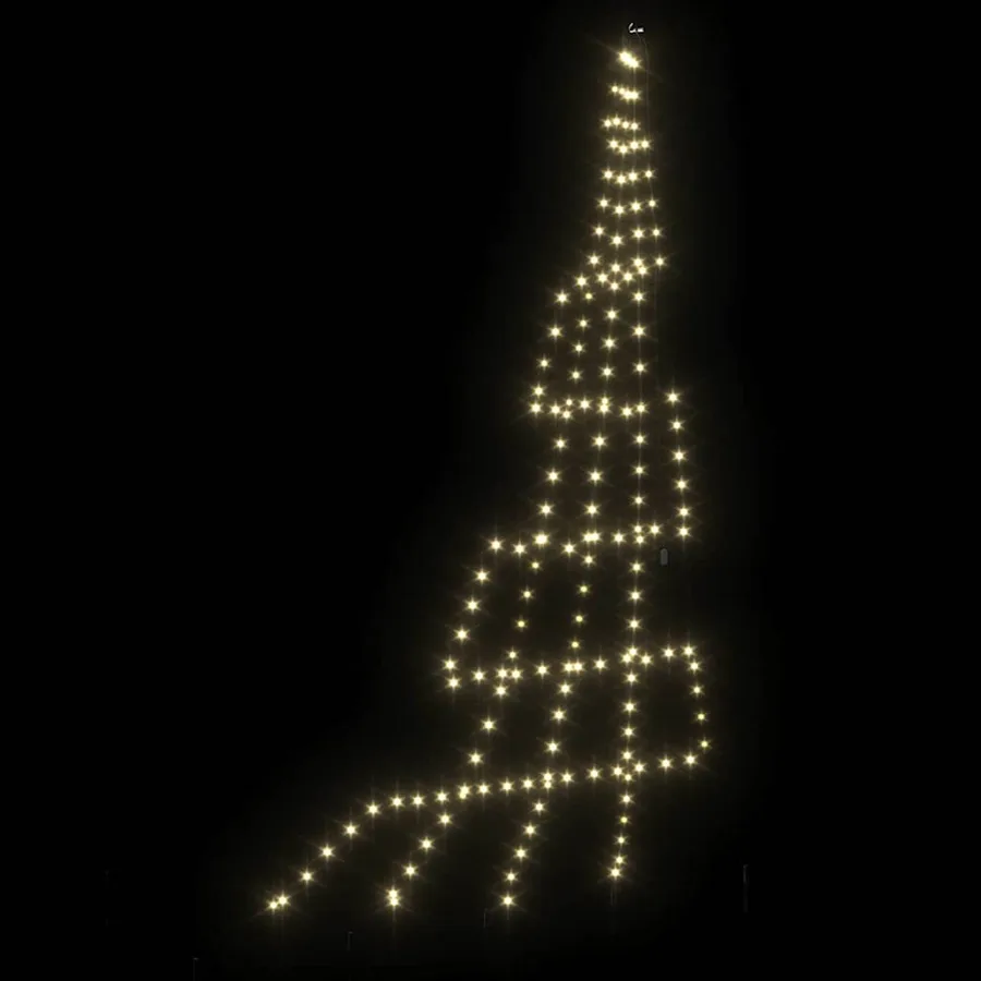 Arbre de Noël LED avec piquets au sol Blanc chaud 306 cm Métal - 6