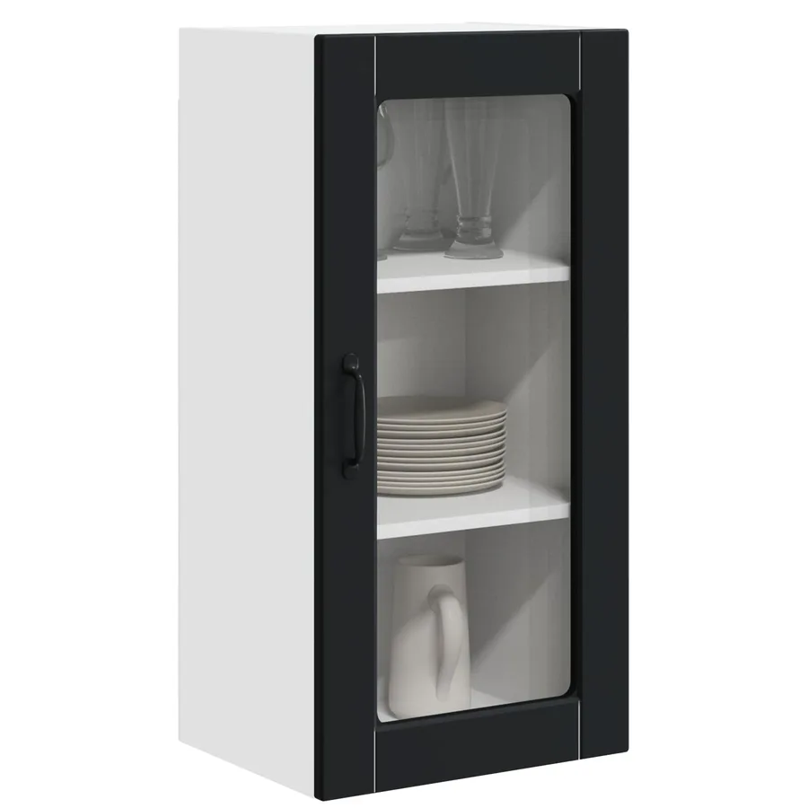 Cabinet en verre mural LUCCA 2 pcs Noir 40 x 31 x 80 cm - 3