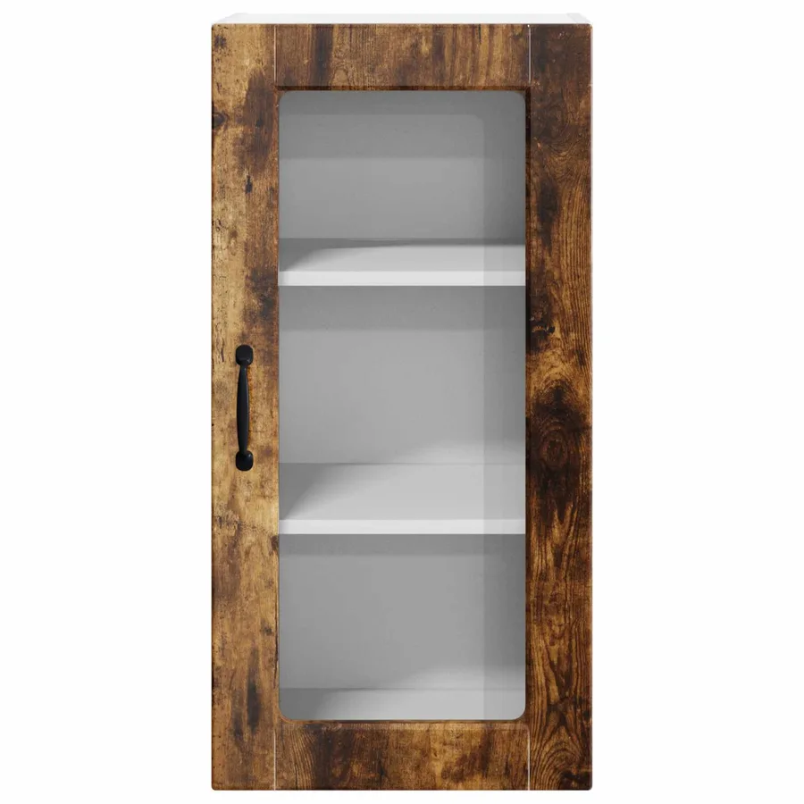Cabinet en verre mural LUCCA Chêne fumé 40 x 31 x 80 cm - 5