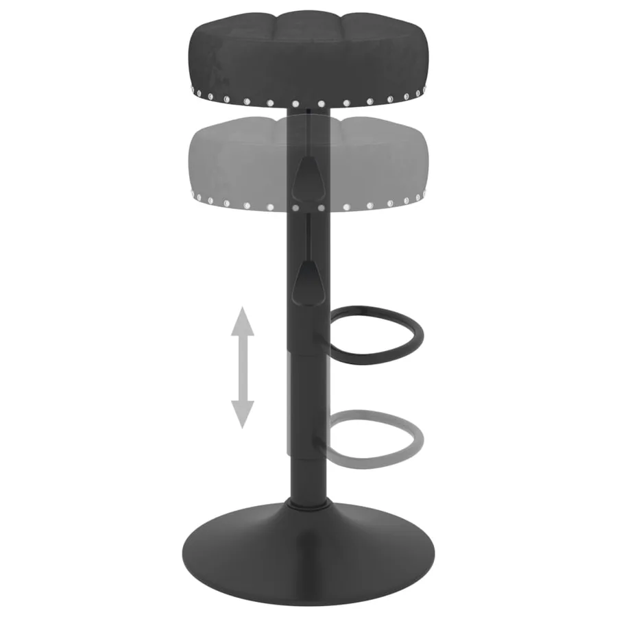 Tabourets de bar lot de 2 noir velours - 7