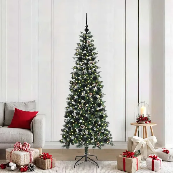 Sapin de Noël artificiel Vert 210 cm PVC, plastique et acier