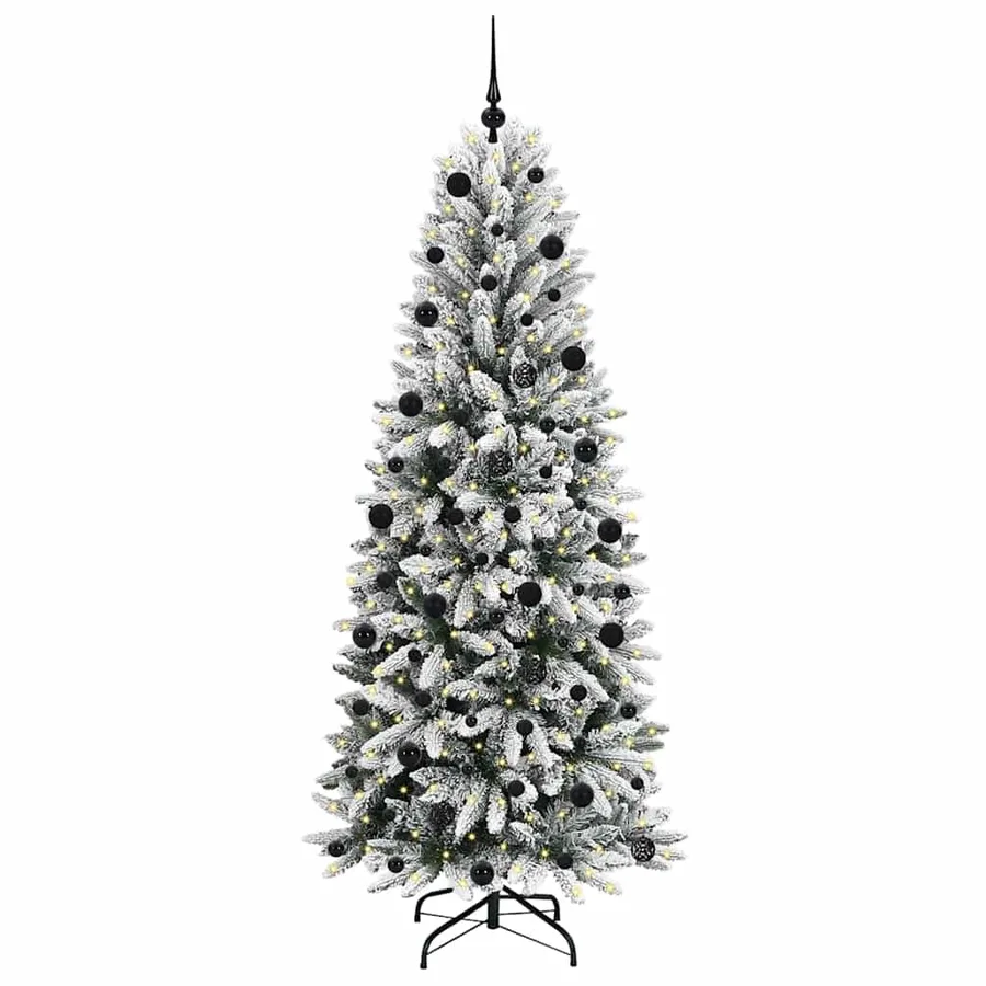 Sapin de Noël artificiel avec 300 LED avec support Blanc 210 cm - 3