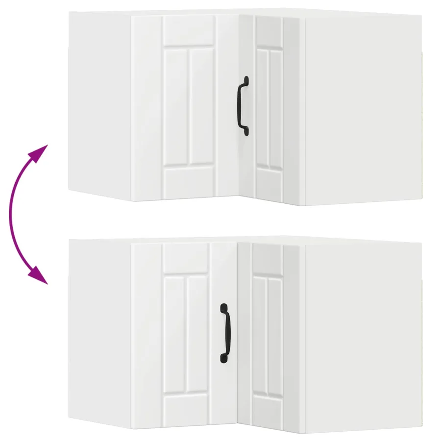 Cabinet d'angle mural LUCCA Blanc 57 x 57 x 40 cm - 11