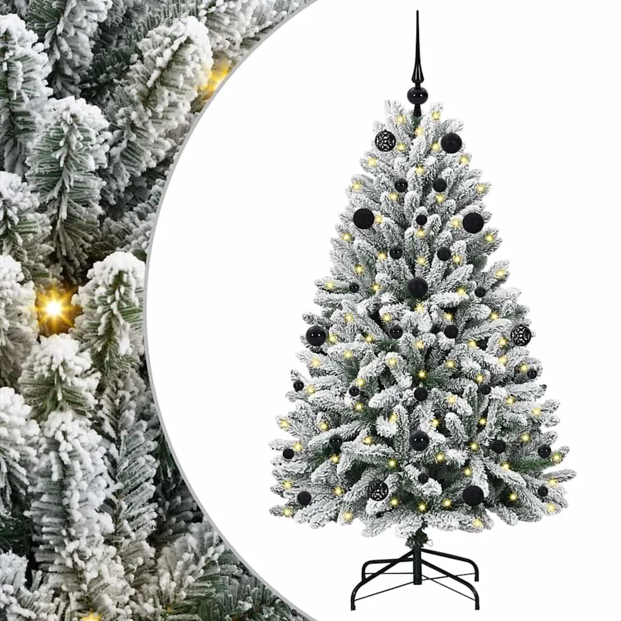 Sapin de Noël artificiel Vert et blanc 150 cm PVC et métal - 2