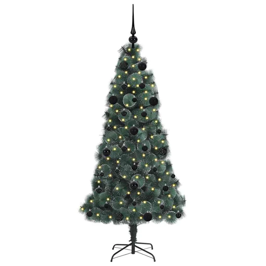 Arbre de Noël artificiel pré-éclairé avec ensemble de boules - 3