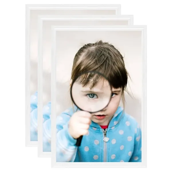 Collage de cadres photo 3 pcs de table Blanc 21x29,7 cm MDF