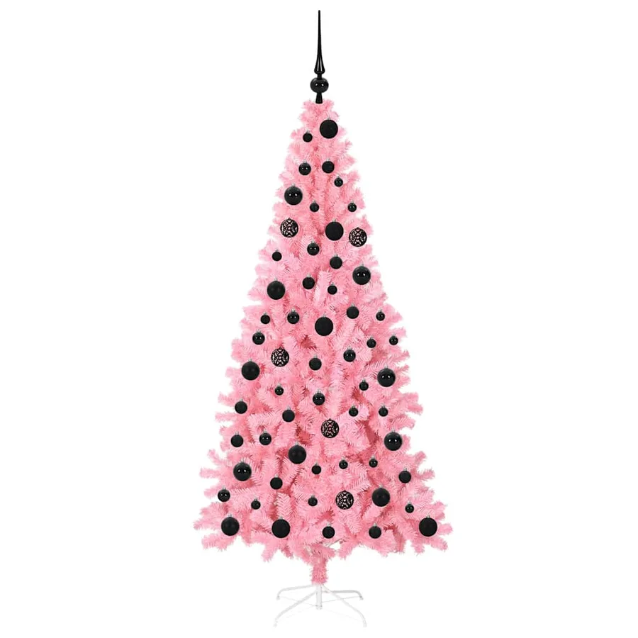Sapin de Noël avec 300 LED avec support Rose 180 cm PVC - 4
