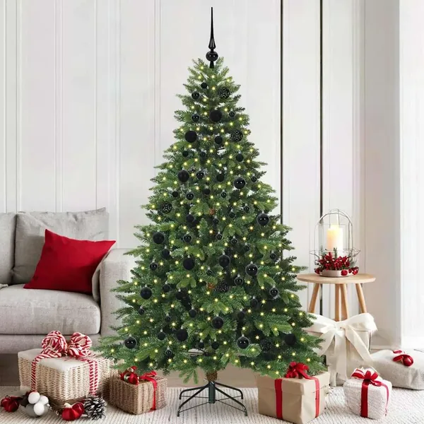 Sapin de Noël artificiel avec 300 LED Vert 180 cm PE et PVC