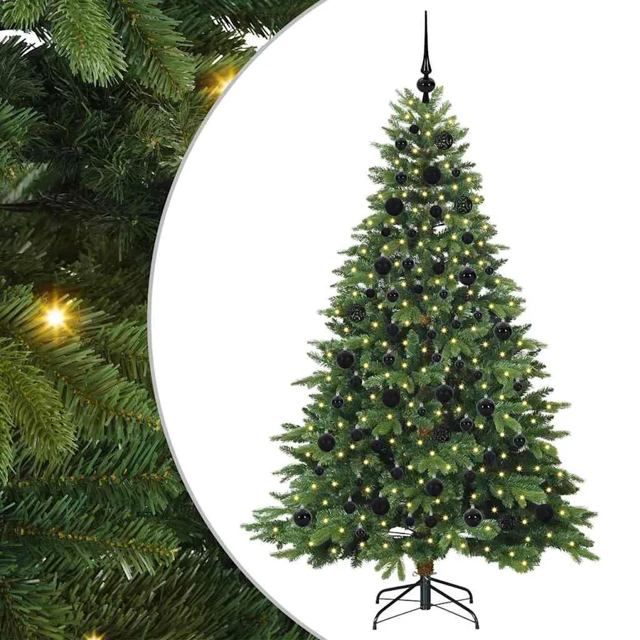 Sapin de Noël artificiel avec 300 LED Vert 180 cm PE et PVC - 2