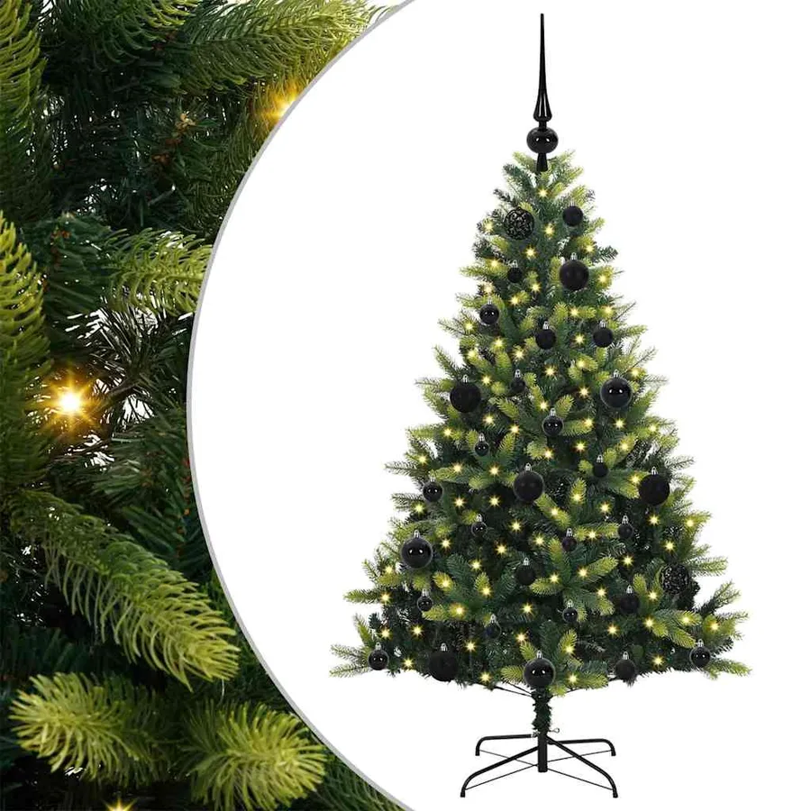 Arbre de Noël artificiel à charnières 150 LED Vert 120 cm - 2