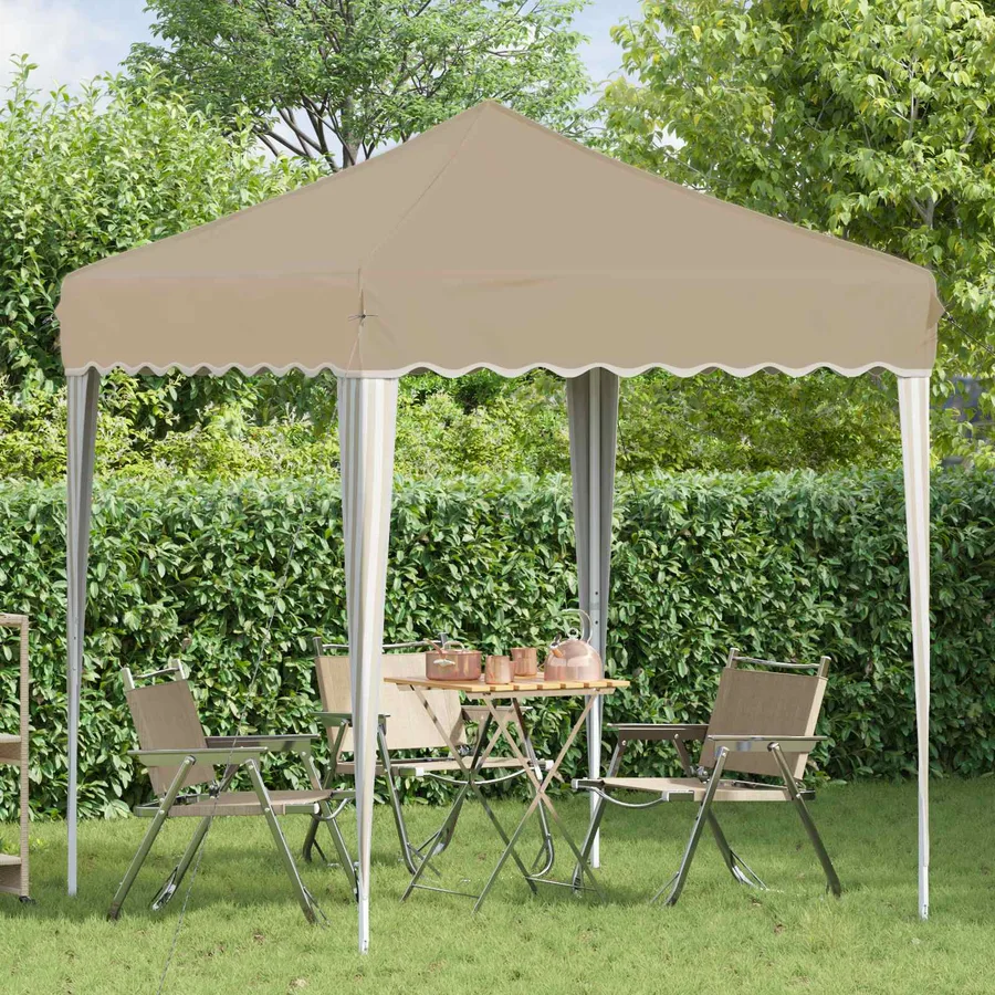 Tente de fête pop-up 195 x 195 x 245 cm Crème Tissu Oxford - 3