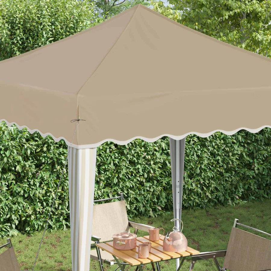 Tente de fête pop-up 195 x 195 x 245 cm Crème Tissu Oxford - 4
