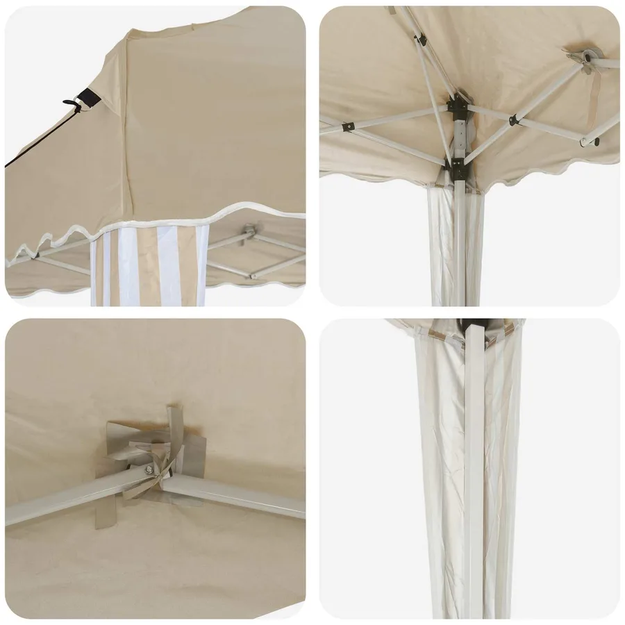 Tente de fête pop-up 195 x 195 x 245 cm Crème Tissu Oxford - 9