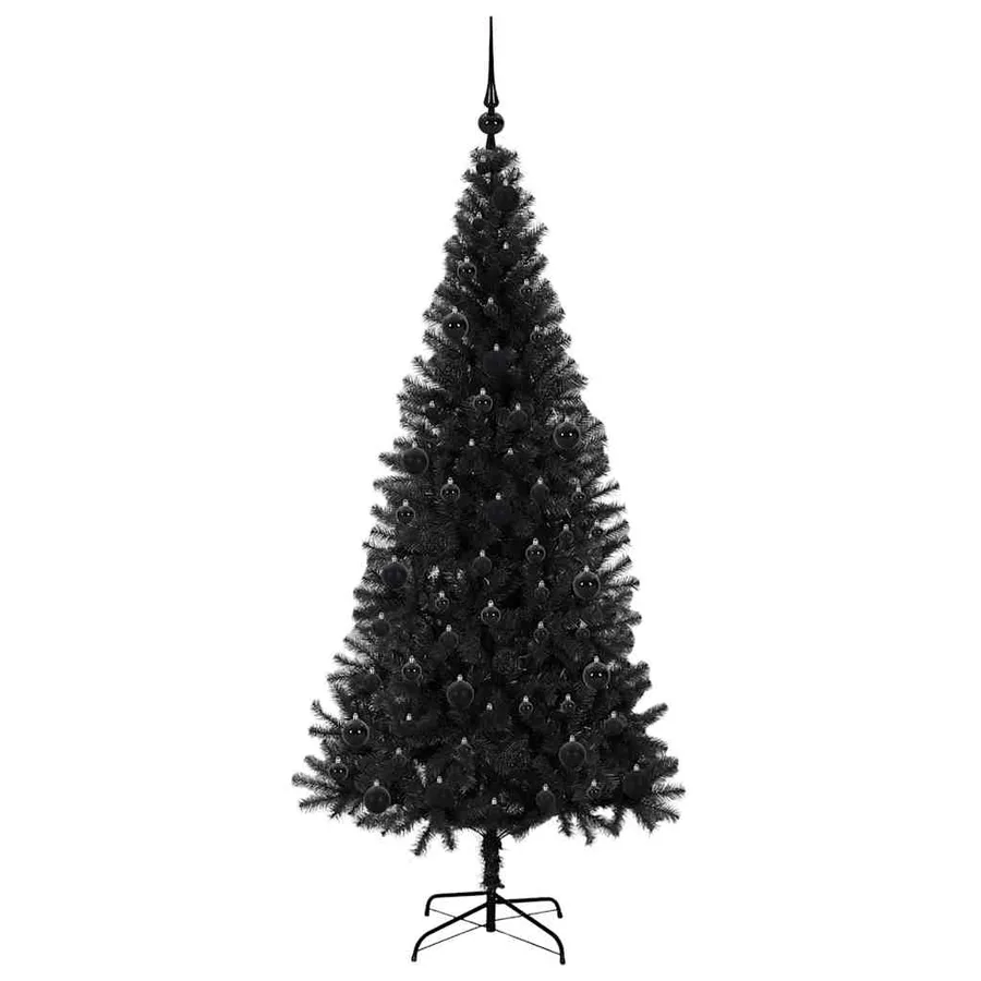 Sapin de Noël avec 300 LED avec support Noir 180 cm PVC - 4