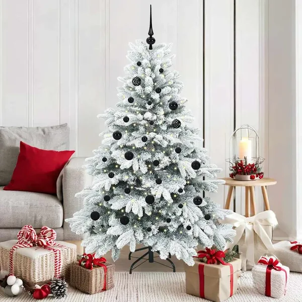 Sapin de Noël artificiel avec 150 LED Blanc 150 cm PE et PVC