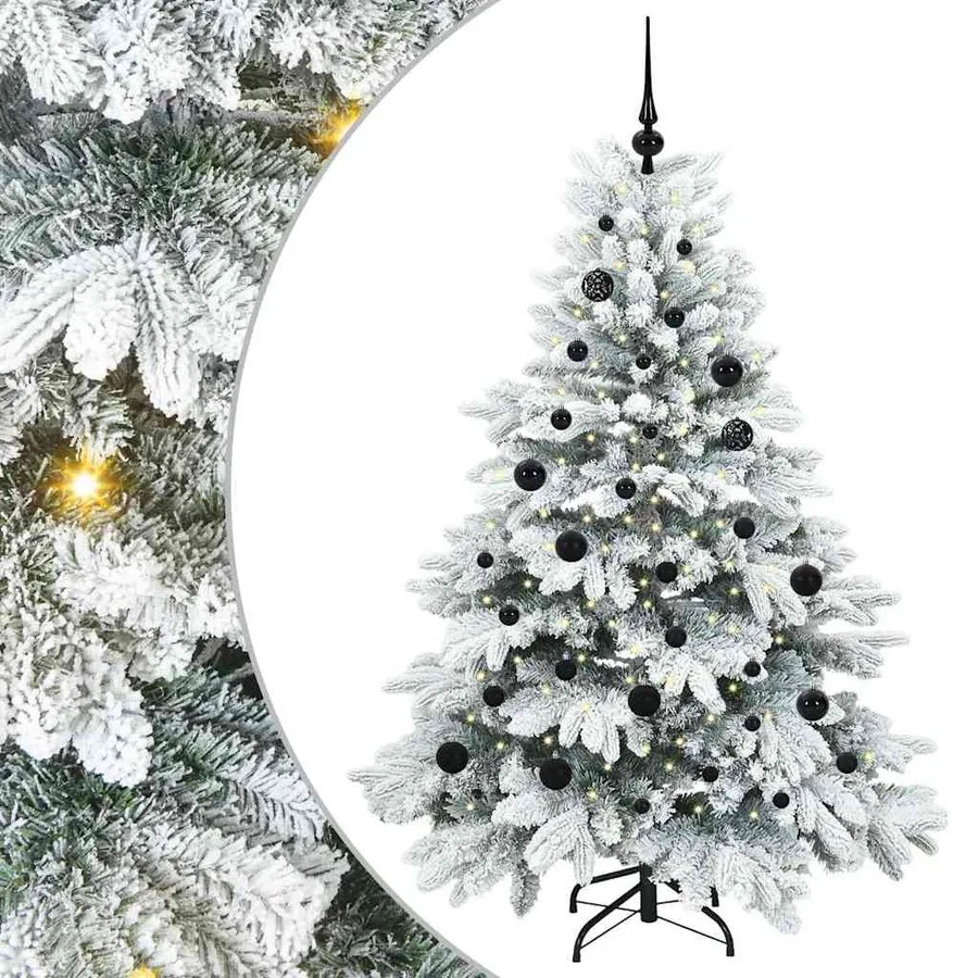 Sapin de Noël artificiel avec 150 LED Blanc 150 cm PE et PVC - 2