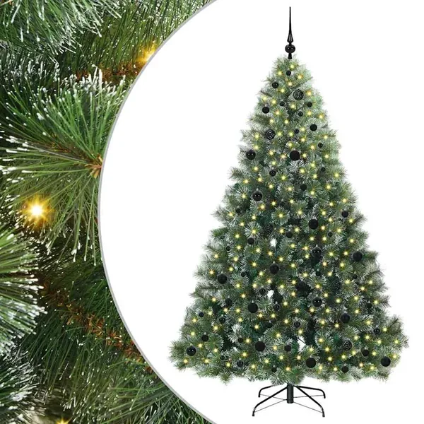 Sapin de Noël artificiel avec 300 LED Vert 210 cm PE et PVC