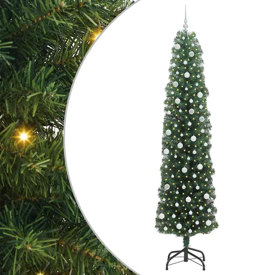 Sapin de Noël artificiel Vert 240 cm PVC et acier et plastique - 2