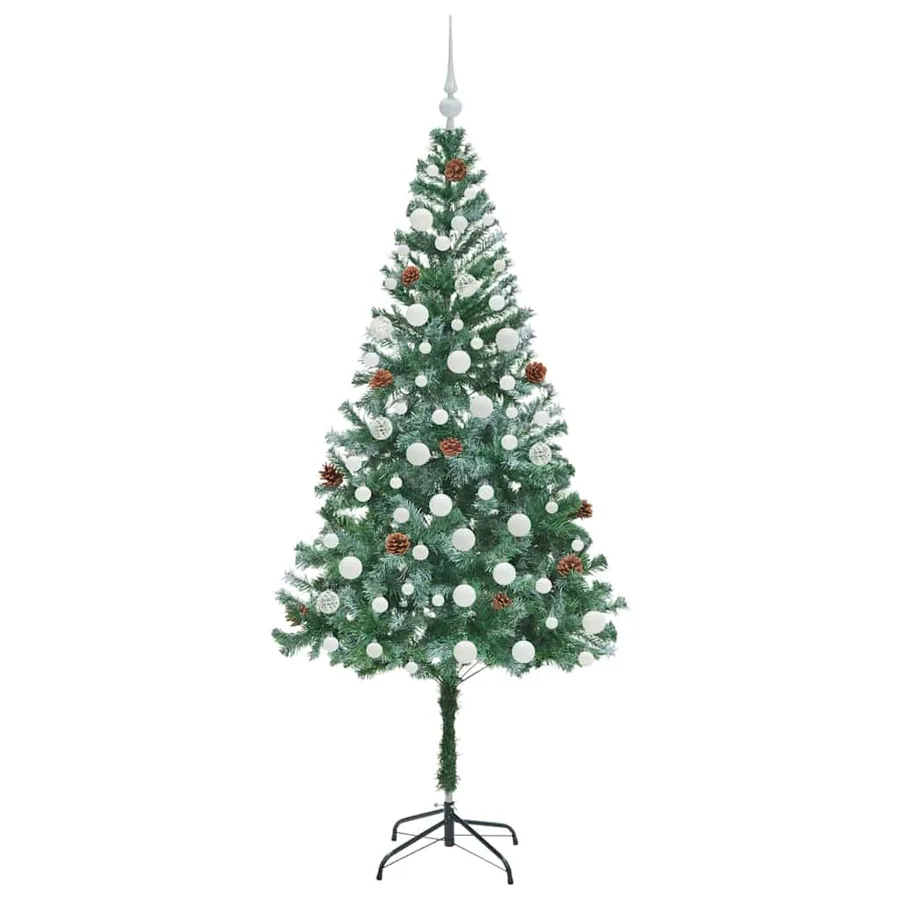 Sapin de Noël artificiel avec 300 LED Vert 180 cm PVC et Acier - 4