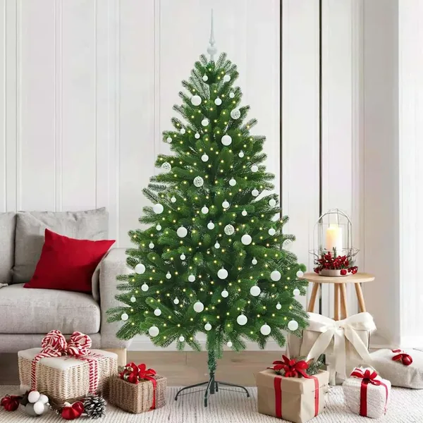 Sapin de Noël avec 300 LED avec support Vert 180 cm PE