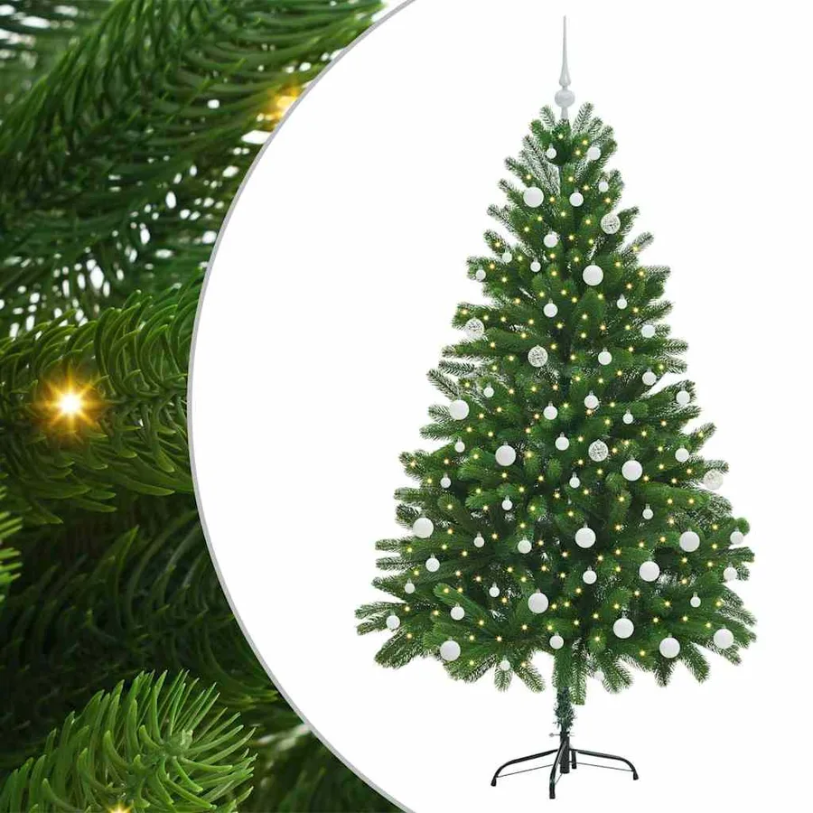 Sapin de Noël avec 300 LED avec support Vert 180 cm PE - 2